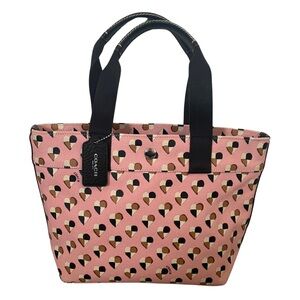COACH | SMALL TOTE WITH CHECKER HEART PRINT (COACH F25917) BLUSH MULTI